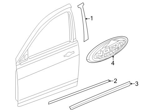 2009 Jeep Patriot Exterior Trim - Front Door Molding-Front Door Diagram for 1CH94WS2AB