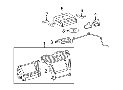 2008 Lexus LS460 Driver Information Center Bracket, Disc Player, NO.2 Diagram for 8627450230