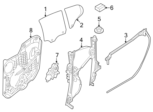 2020 BMW 840i xDrive Gran Coupe Rear Door SHAFT COVER INNER, REAR DOOR Diagram for 51337435420