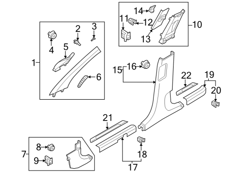 2022 Hyundai Tucson Interior Trim - Pillars Bracket-Pillar, LH Diagram for 858342S100