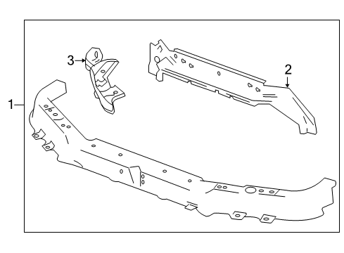 2012 Chevrolet Malibu Radiator Support Upper Tie Bar Diagram for 25864308