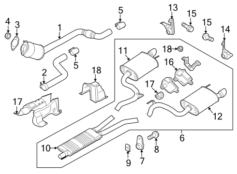 Exhaust Components Front Bracket Diagram for FR3Z5A242E