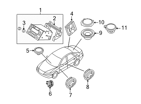 2007 Hyundai Azera Sound System Front Tweeter Speaker Assembly, Right Diagram for 963103L500