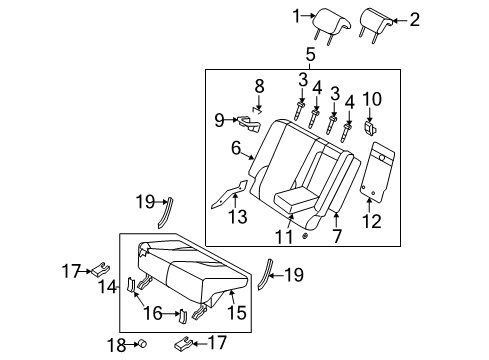 2008 Kia Sportage Rear Seat Components Cushion Assembly-Rear Seat Diagram for 892001F0003BK
