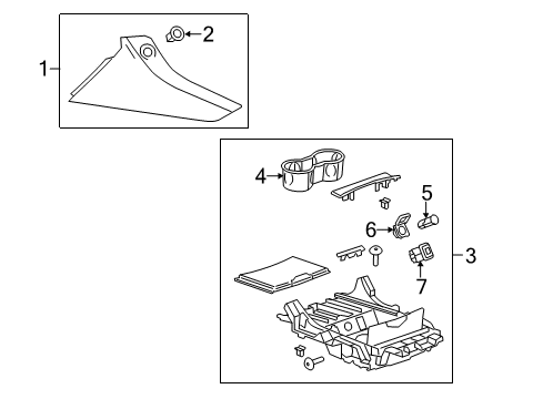 2018 Cadillac Escalade Center Console Compartment Diagram for 84225095