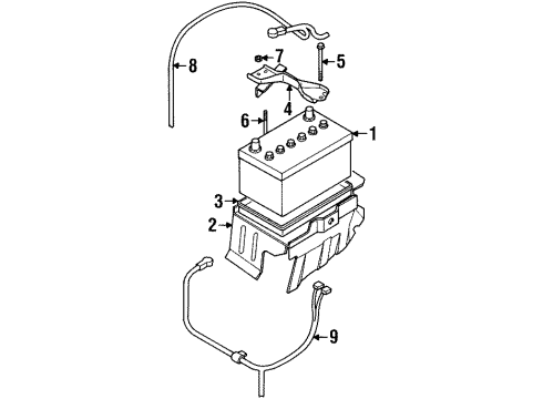 1999 Isuzu Rodeo Battery Wire Harness, Battery (+) Diagram for 8971253544