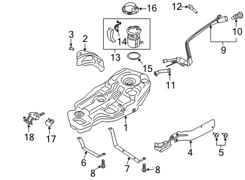 2022 Ford Explorer Fuel System Components Fuel Tank Diagram for L1MZ9002C