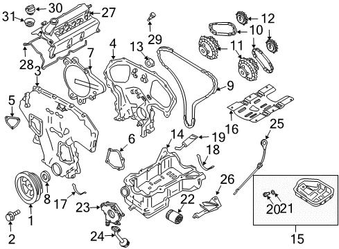 2007 Nissan 350Z Filters Guide-Oil Level Gauge Diagram for 11150AM61A