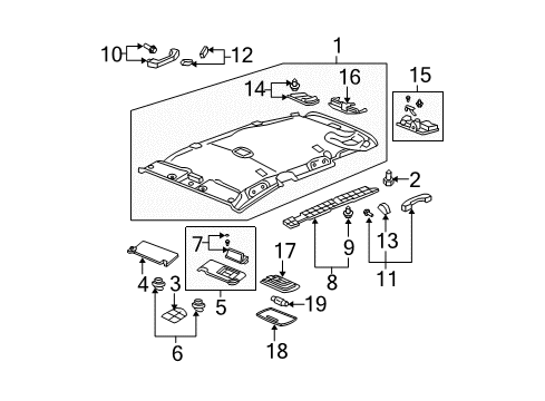 2007 Honda Fit Interior Trim - Roof Cap, Grab Rail *NH220L* (CLEAR GRAY) Diagram for 83422SH3000YC