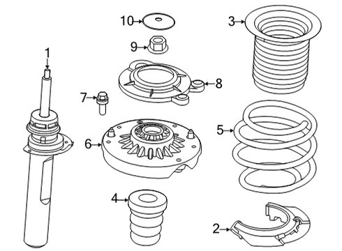 2021 BMW 228i xDrive Gran Coupe Struts & Components - Front FRONT COIL SPRING Diagram for 31336892837