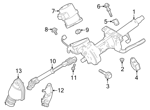 Steering Column & Wheel, Steering Gear & Linkage Boot Set, Steering Rack Diagram for 4553559075