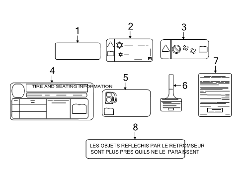 2014 Chevrolet Spark Information Labels Fan Label Diagram for 94567000