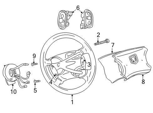 2004 Dodge Dakota Steering Column, Steering Wheel & Trim Switch-Remote Radio Diagram for 56045563AA