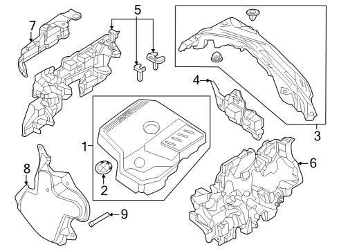 Engine Appearance Cover ACOUSTIC COVER REAR Diagram for 11148666846