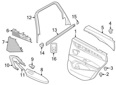 Interior Trim - Rear Door Plug-In Retainer Diagram for 07147376600