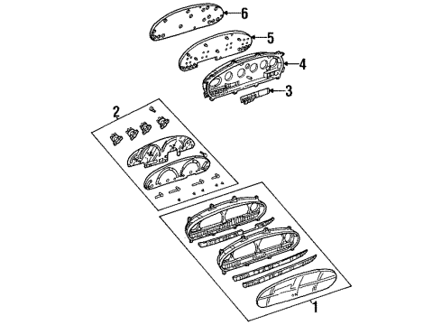 1996 Chrysler Town & Country Cluster & Switches ODOMETER, 120 Mph, w/Tach, w/4 Speed EATX (Gear Selector) Diagram for 4762810