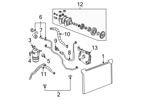 2010 Cadillac Escalade A/C Condenser, Compressor & Lines Accumulator Diagram for 20828229