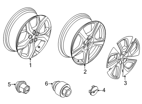 2022 Ford Mustang Mach-E Wheels INSERT Diagram for LJ8Z1130A
