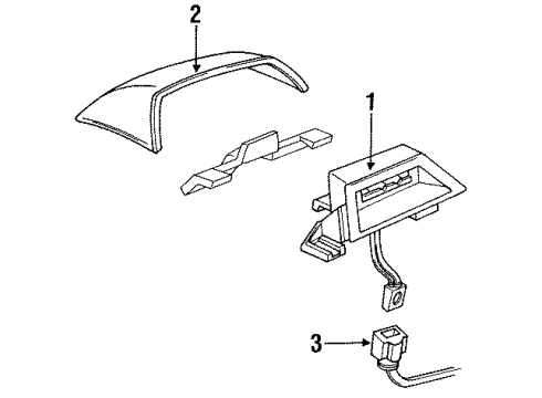 1995 Pontiac Grand Prix Rear Spoiler Lamp Asm-High Mount Stop Diagram for 16508976