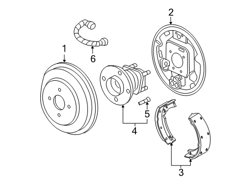 2007 Chevrolet Cobalt Rear Brakes Rear Wheel Bearing Diagram for 15839050