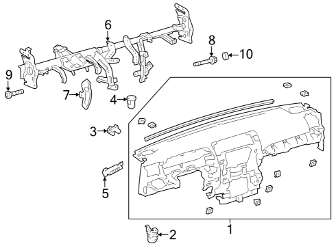 2016 Toyota 4Runner Cluster & Switches, Instrument Panel Instrument Panel Diagram for 5530135906C0