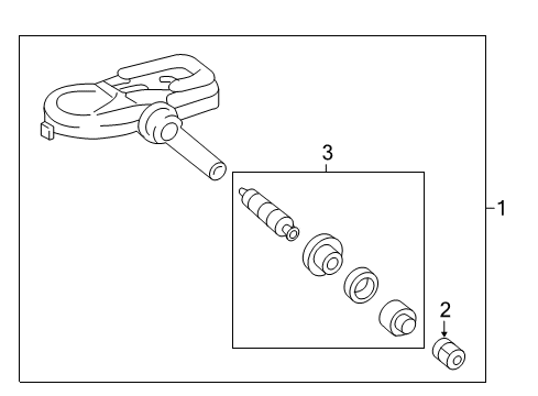 2022 Toyota Prius AWD-e Tire Pressure Monitoring TPMS Sensor Valve Assembly Diagram for 90942A5005