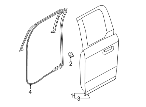 2021 Ford F-150 Door & Components WEATHERSTRIP Diagram for ML3Z1825325A