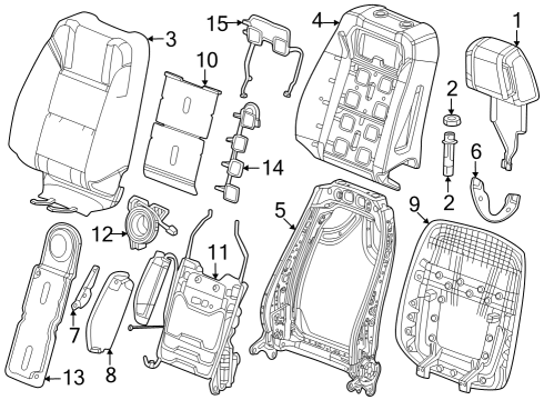 Driver Seat Components SUPPORT ASM-F/SEAT LUMBAR Diagram for 13545933