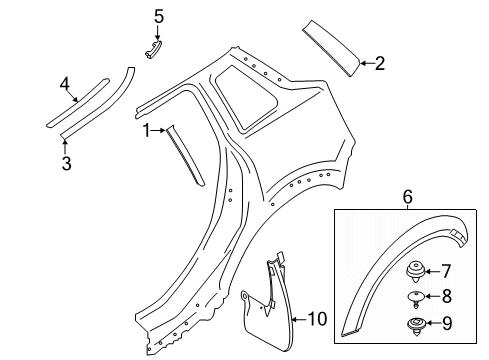 2020 Mini Cooper Exterior Trim - Quarter Panel Fillister Head Screw Diagram for 07147374376