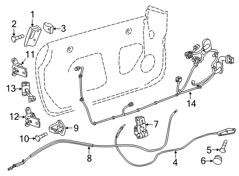 2012 Cadillac CTS Door - Lock & Hardware Lock Assembly Diagram for 22922940