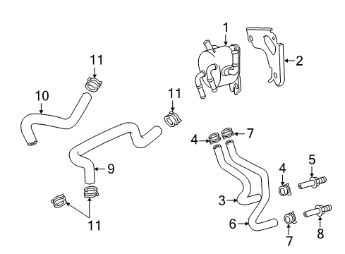 2017 Toyota Avalon Trans Oil Cooler Connector, Tube Diagram for 9040414027