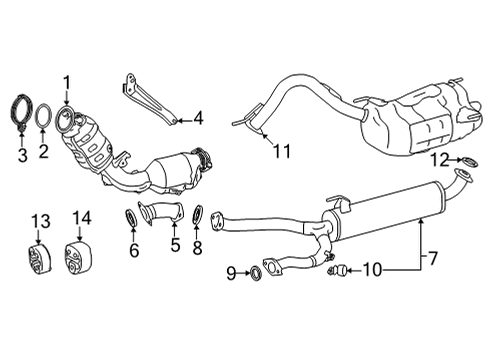 Exhaust Components Bolt, FLANGE Diagram for 9010510590