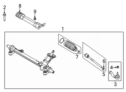 2022 Ford Bronco Sport Steering Column & Wheel, Steering Gear & Linkage GEAR - RACK AND PINION STEERIN Diagram for LX6Z3504U