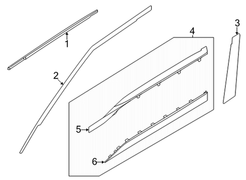 2021 Kia Seltos Exterior Trim - Front Door GARNISH-Front Door S Diagram for 87724Q5010