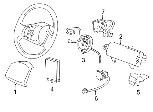 2004 Ford F-150 Air Bag Components Front Sensor Diagram for 6L3Z14B004AA