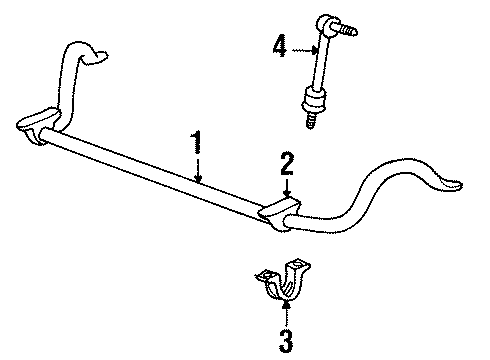 2000 Lincoln Town Car Stabilizer Bar & Components - Front Stabilizer Bar Insulator Diagram for F8AZ5484BA