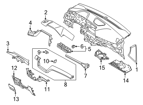 2022 Hyundai Ioniq Instrument Panel Bracket-Crash Pad Center Mounting Diagram for 84717G2000
