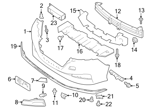 2021 Nissan Leaf Bumper & Components - Front Nut Spring Diagram for 012410001X