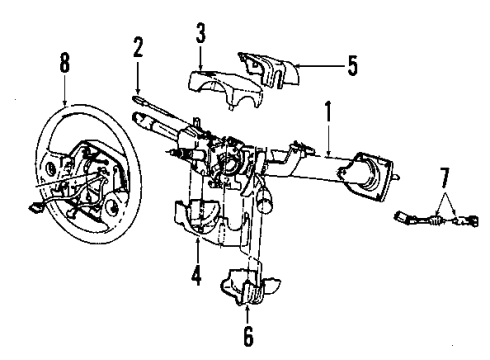 1997 Dodge Ram 2500 Steering Column & Wheel, Steering Gear & Linkage, Shaft & Internal Components, Shroud, Switches & Levers Intermediate Shaft Diagram for 55351154