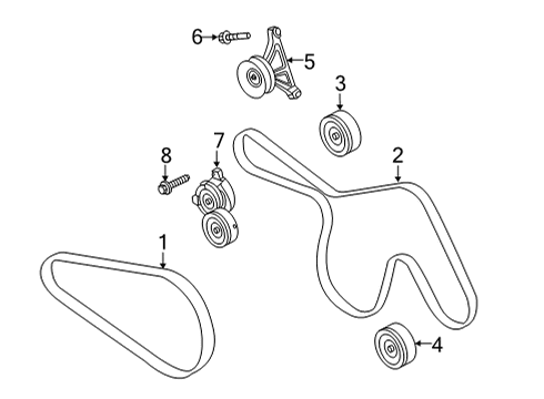 2021 Ford Bronco Belts & Pulleys V-BELT Diagram for MB3Z8620A