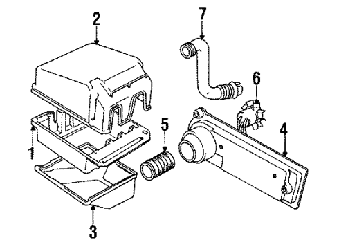 1989 BMW 735i Hood & Components Vent Hose Diagram for 12901747478