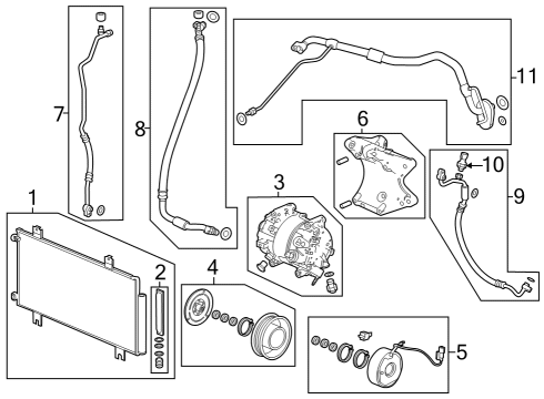 Condenser, Compressor & Lines Hose Complete, Receiver Diagram for 80341TYAA01