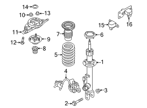 2017 Genesis G80 Struts & Components - Front Extension Wire Assembly-Front, LH Diagram for 56190B1051