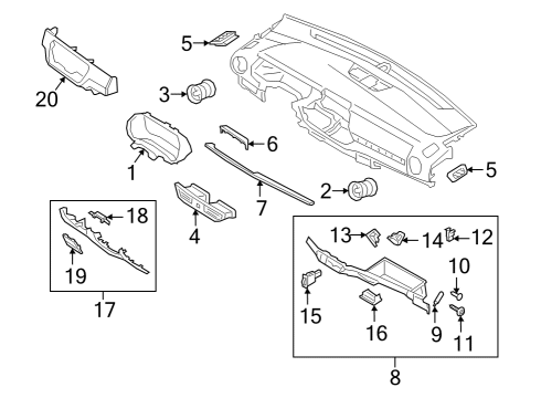 2022 Kia Forte Cluster & Switches, Instrument Panel Lamp Assembly-Luggage & Diagram for 92601M5000