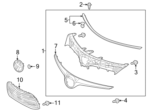 2015 Infiniti QX80 Grille & Components Emblem Diagram for 7531047060