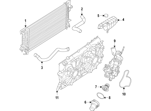 2021 Ford F-150 Cooling System, Radiator, Water Pump, Cooling Fan PUMP ASY Diagram for ML3Z18D473J