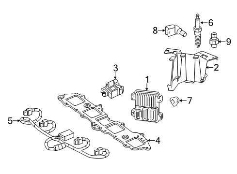 2018 GMC Sierra 3500 HD Powertrain Control Mount Bracket Diagram for 23213449