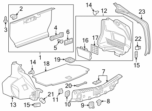 2017 Cadillac CT6 Interior Trim - Rear Body Tie Down Hook Cap Diagram for 13269368