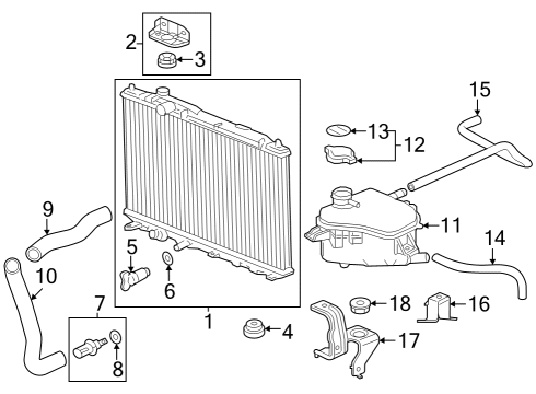 Radiator & Components Tank Complete, Expansion Diagram for 191015BFG01