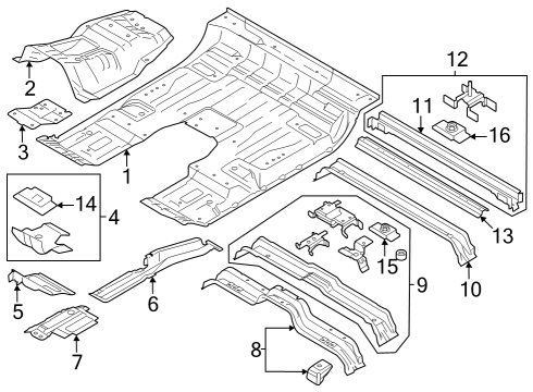 Floor PAN ASY - FLOOR - FRONT Diagram for FL3Z1811135C